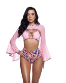 JR269 - Mesh Bell-Sleeve Shrug