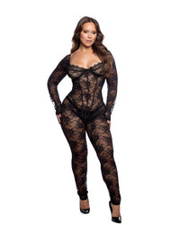 LI1176 - CAPED LACE - BODYSUIT