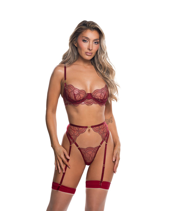 LI835 - Beaded Belle 3-Piece Garter Set