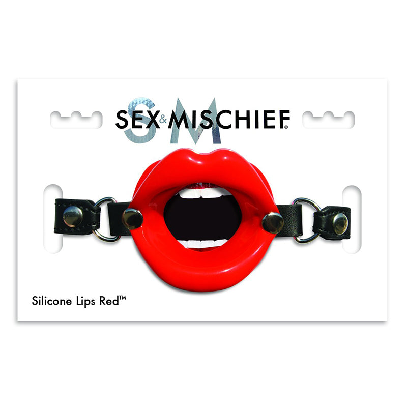 Silicone Lips Adjustable Open-Mouth Gag Red