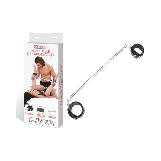 Expandable Spreader Bar Set with Detachable Leatherette Cuffs