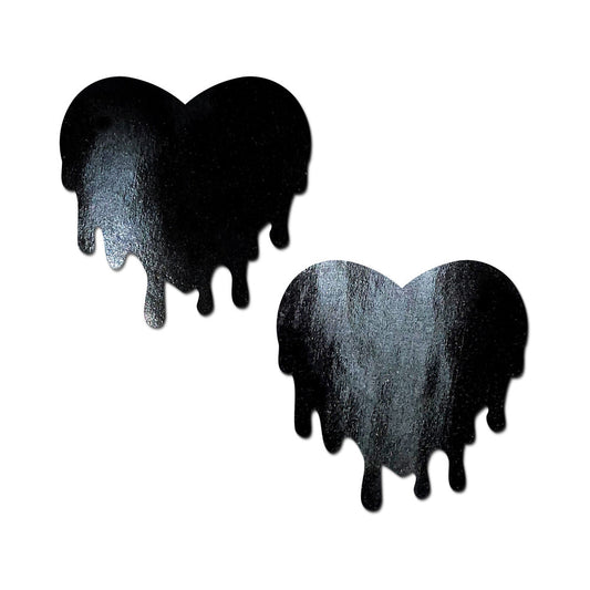 Faux Latex Pleather Vinyl Melty Hearts Nipple Pasties