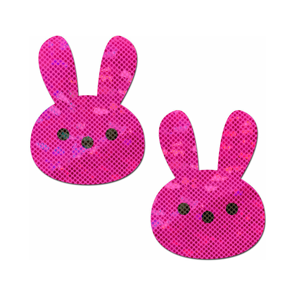 Glittery Pink Marshmallow Easter Bunny Nipple Pasties