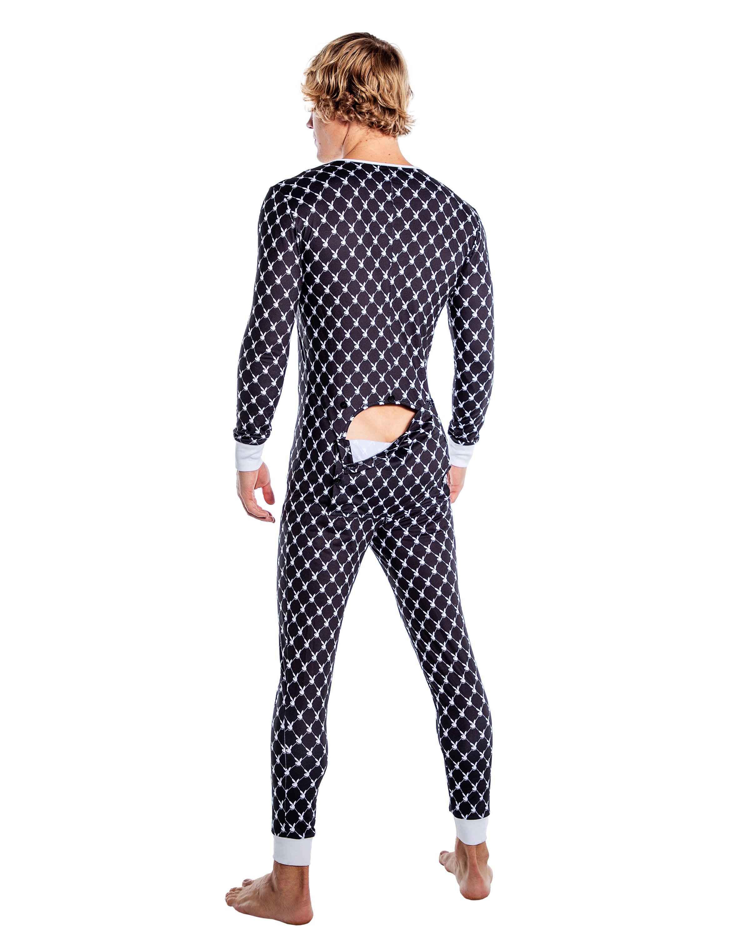 PBLI171 - Playboy Mens Bunny Cozy Lounge Union Suit
