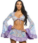 JR175 - Sequin Faux Fur Trimmed Skirt
