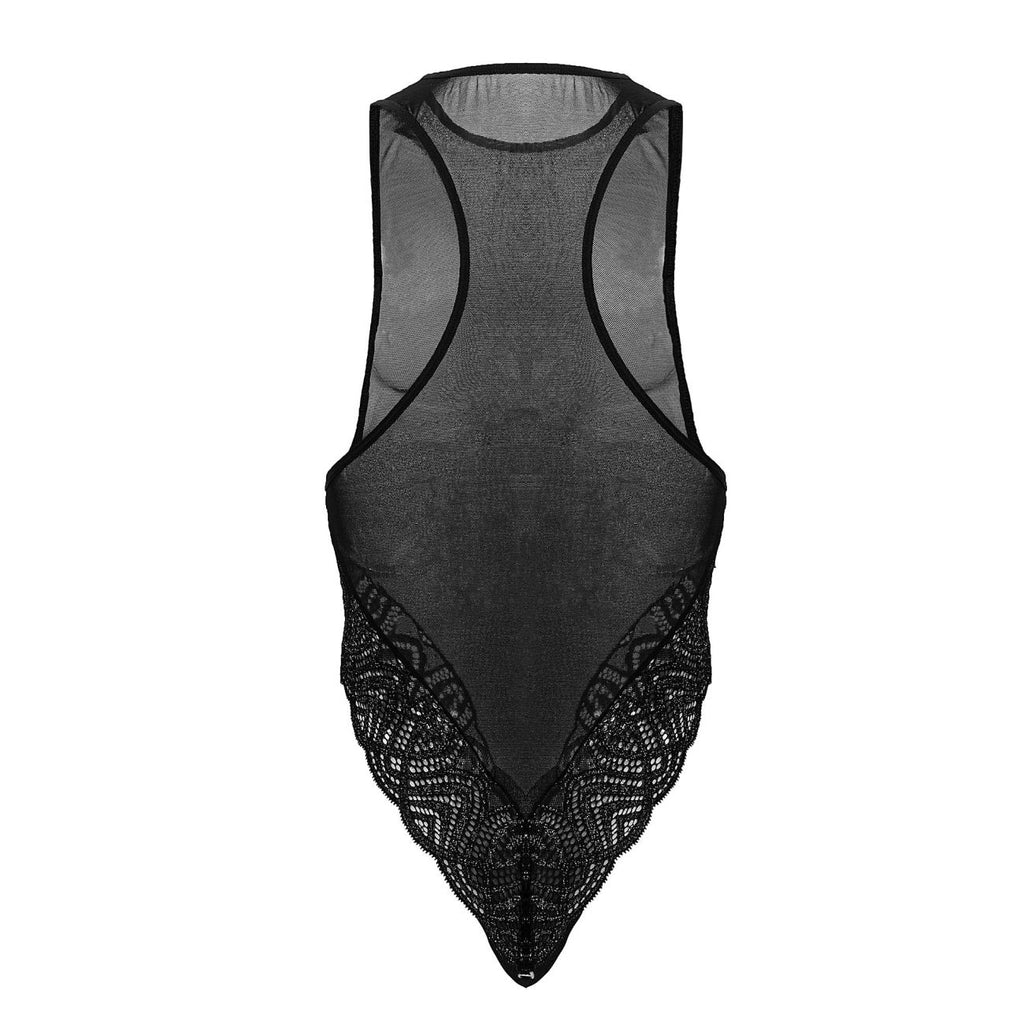Lace-Mesh Bodysuit