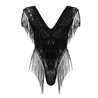 Lace-Mesh Bodysuit