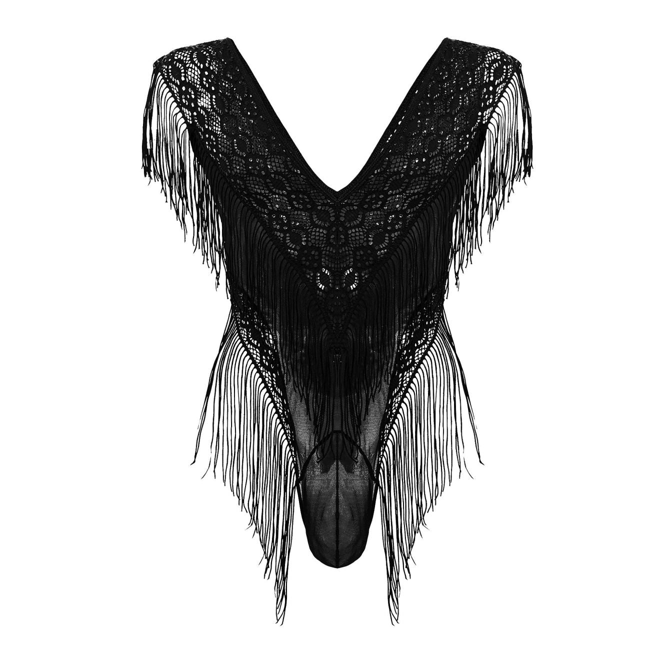 Lace-Mesh Bodysuit