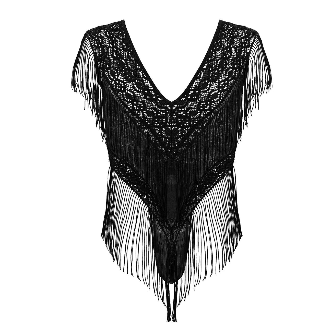 Lace-Mesh Bodysuit