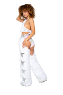 JR229 - Light-Up Faux Fur/Glitter Vinyl Star Halter