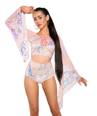 JR172 - Sequin Lace High-Waist Short